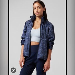 NWT Athleta Sightseer Lace Jacket (UPF 50+), size xs, blue, orig $149